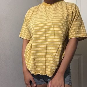 White/Mustard Yellow Striped Shirt